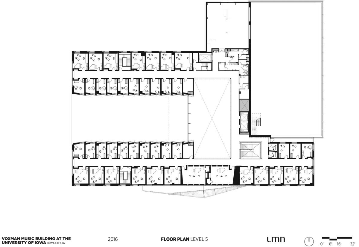 Voxman Music Building, University of Iowa - Floor Plan, Level 5