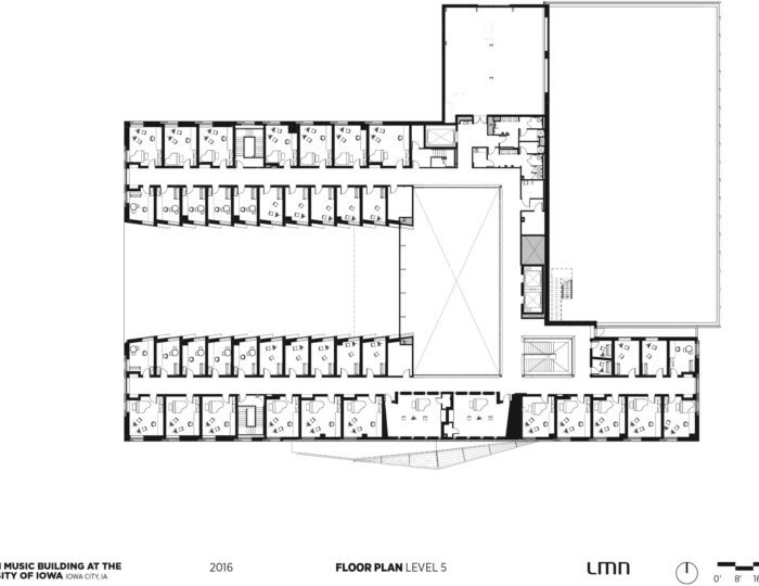 Voxman Music Building, University of Iowa - Floor Plan, Level 5