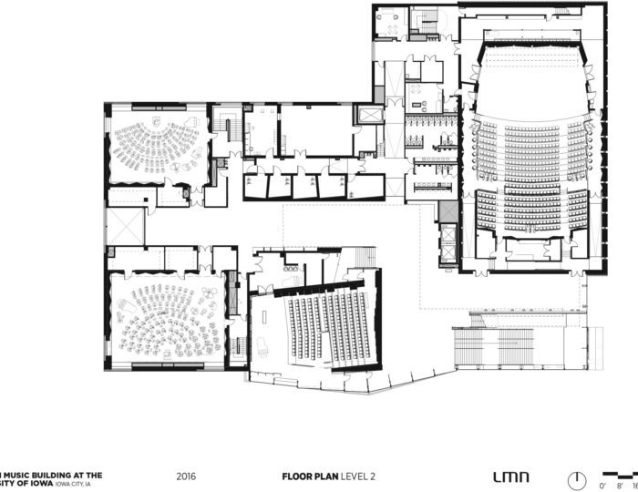 Voxman Music Building, University of Iowa - Floor Plan, Level 2