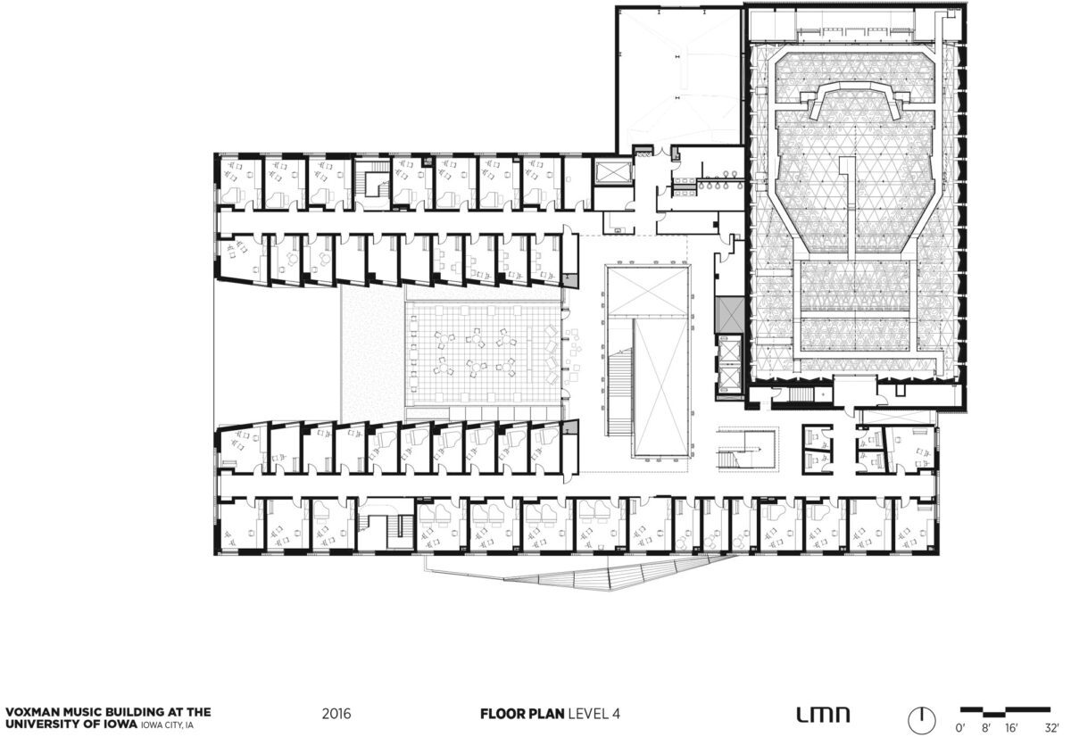 Voxman Music Building, University of Iowa - Floor Plan, Level 4