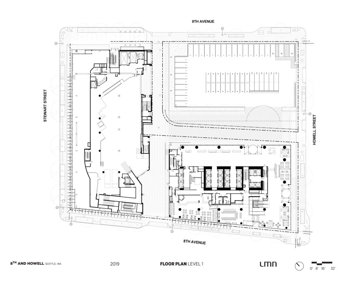 Downtown Seattle Hotel - Floor Plan, Level 1