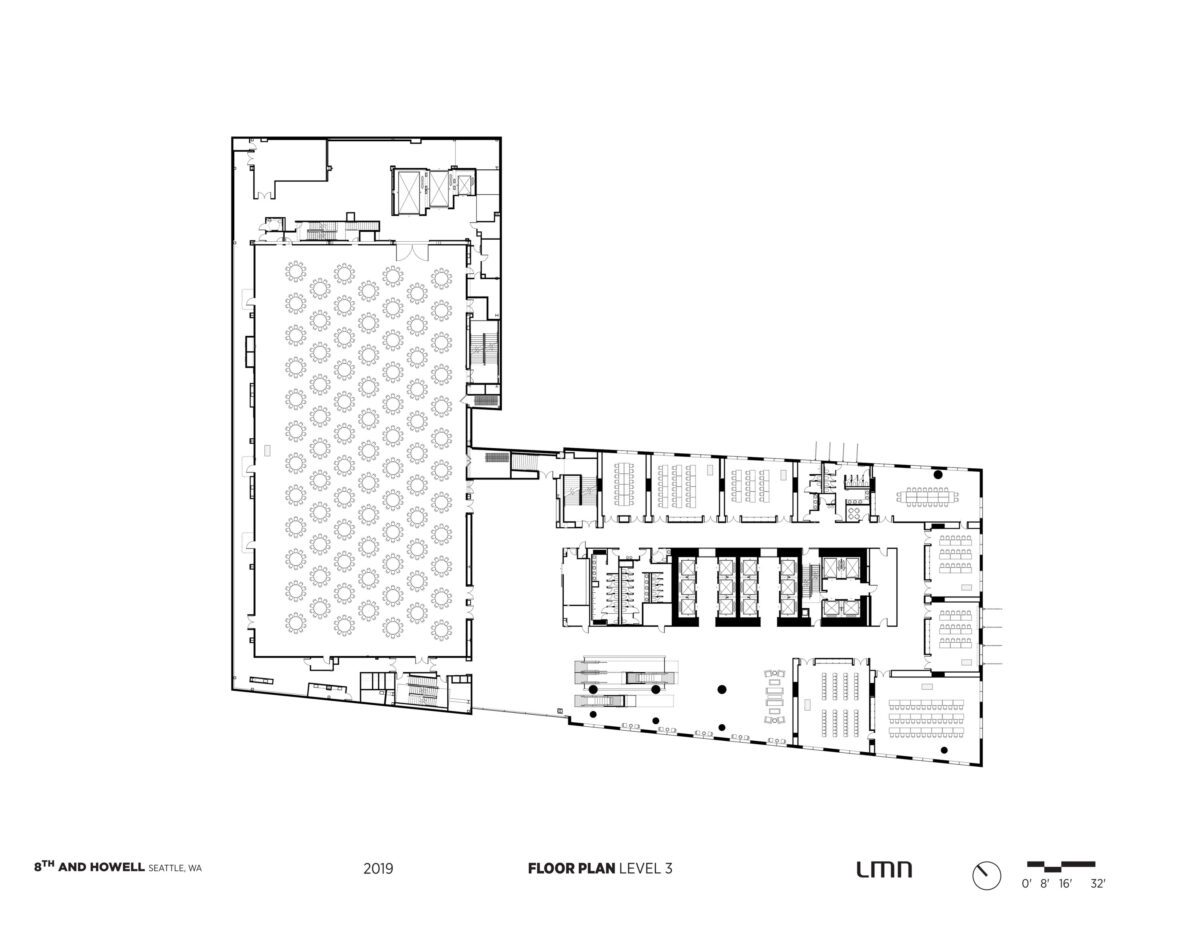Downtown Seattle Hotel - Floor Plan, Level 3