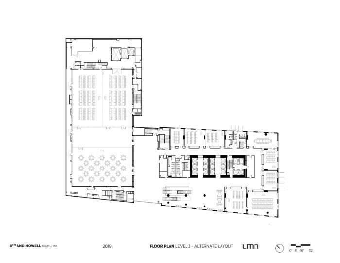 Downtown Seattle Hotel - Floor Plan, Level 3 - Alternate Layout