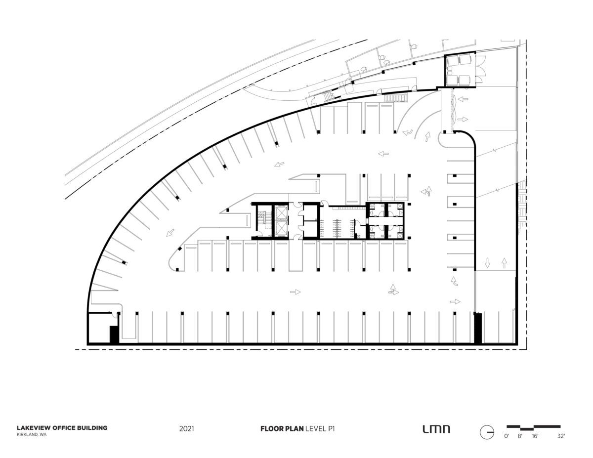 Lakeview Office Building - Floor Plan, Level P1