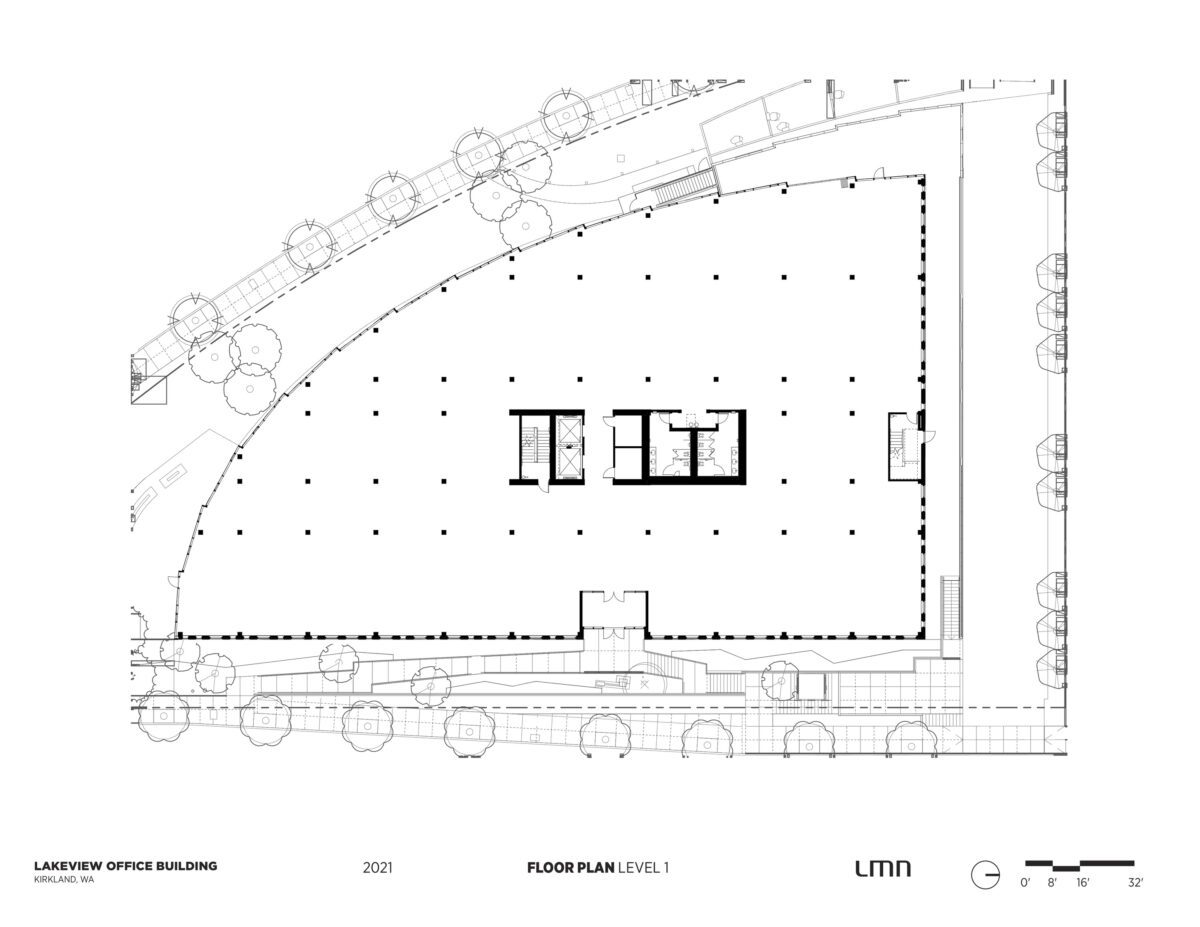 Lakeview Office Building - Floor Plan, Level 1