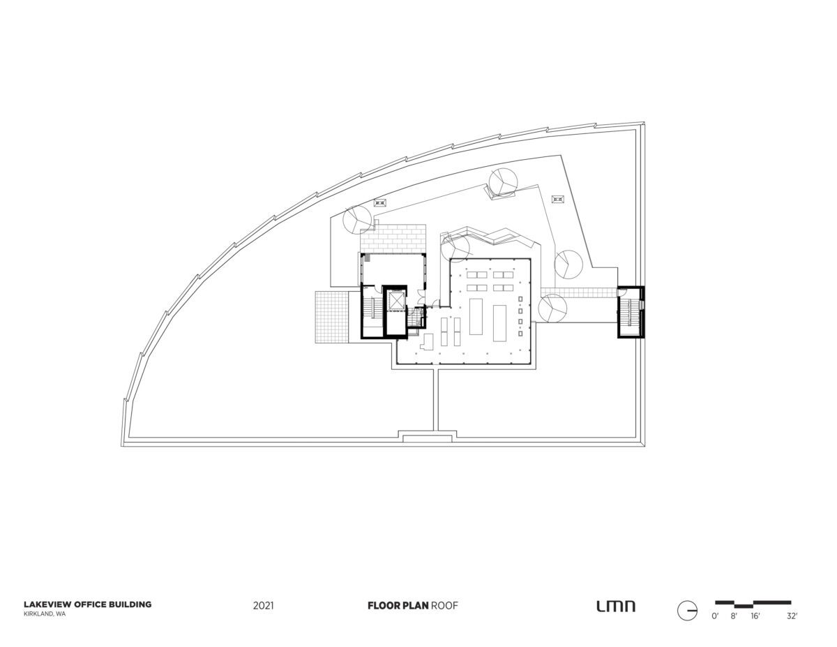 Lakeview Office Building - Floor Plan, Roof