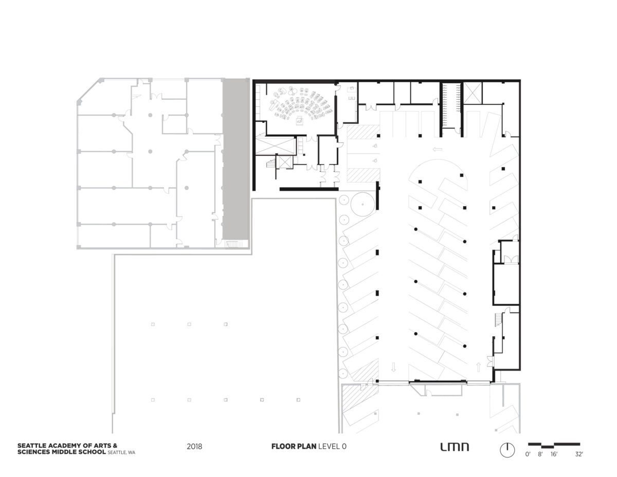 Seattle Academy of Arts & Sciences Middle School - Floor Plan, Level 0
