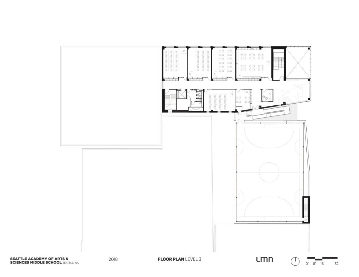 Seattle Academy of Arts & Sciences Middle School - Floor Plan, Level 3