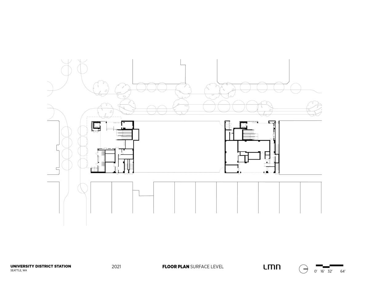 Sound Transit University District Station - Floor Plan, Surface Level