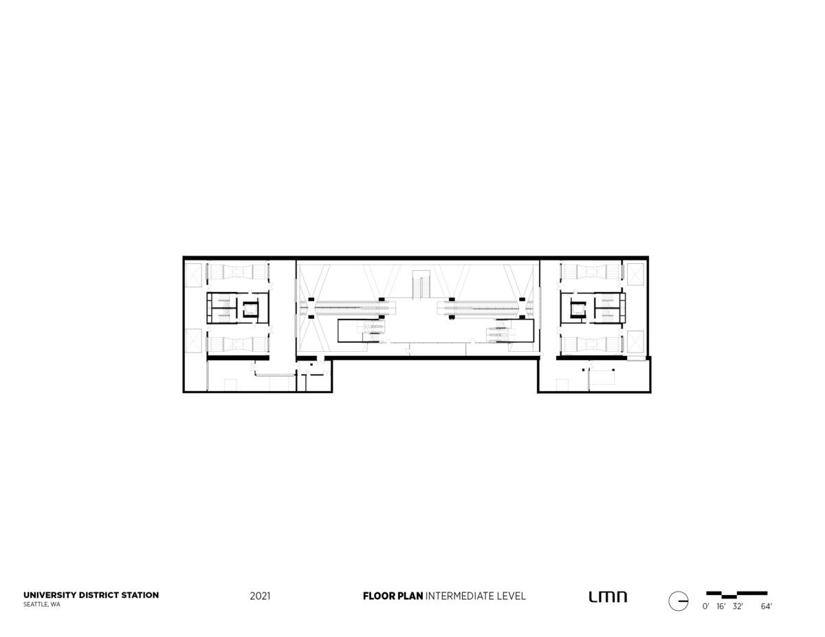 Sound Transit University District Station - Floor Plan, Intermediate Level