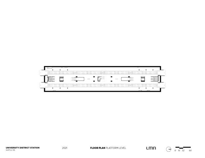Sound Transit University District Station - Floor Plan, Platform Level