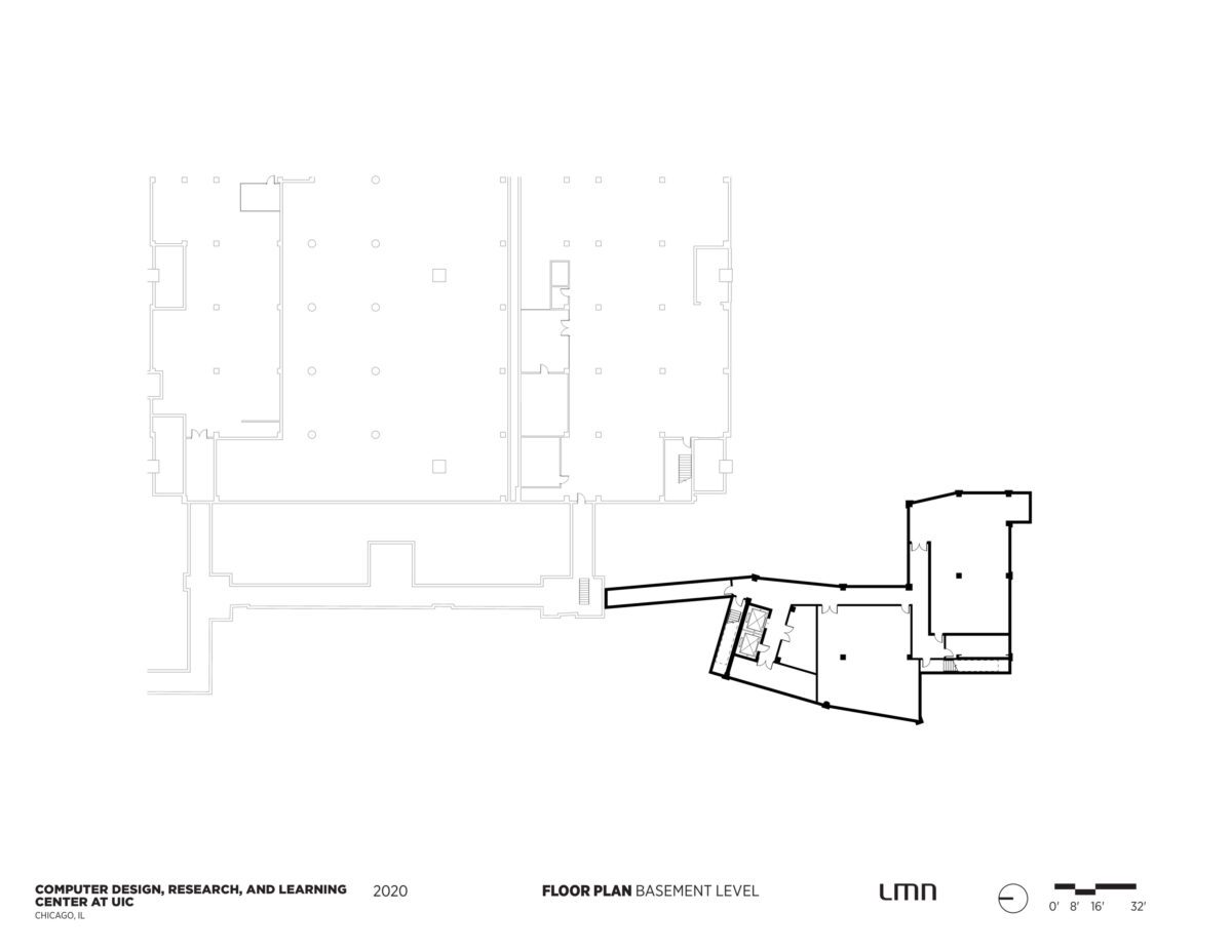 Computer Design, Research, and Learning Center, University of Illinois at Chicago - Floor Plan, Basement Level