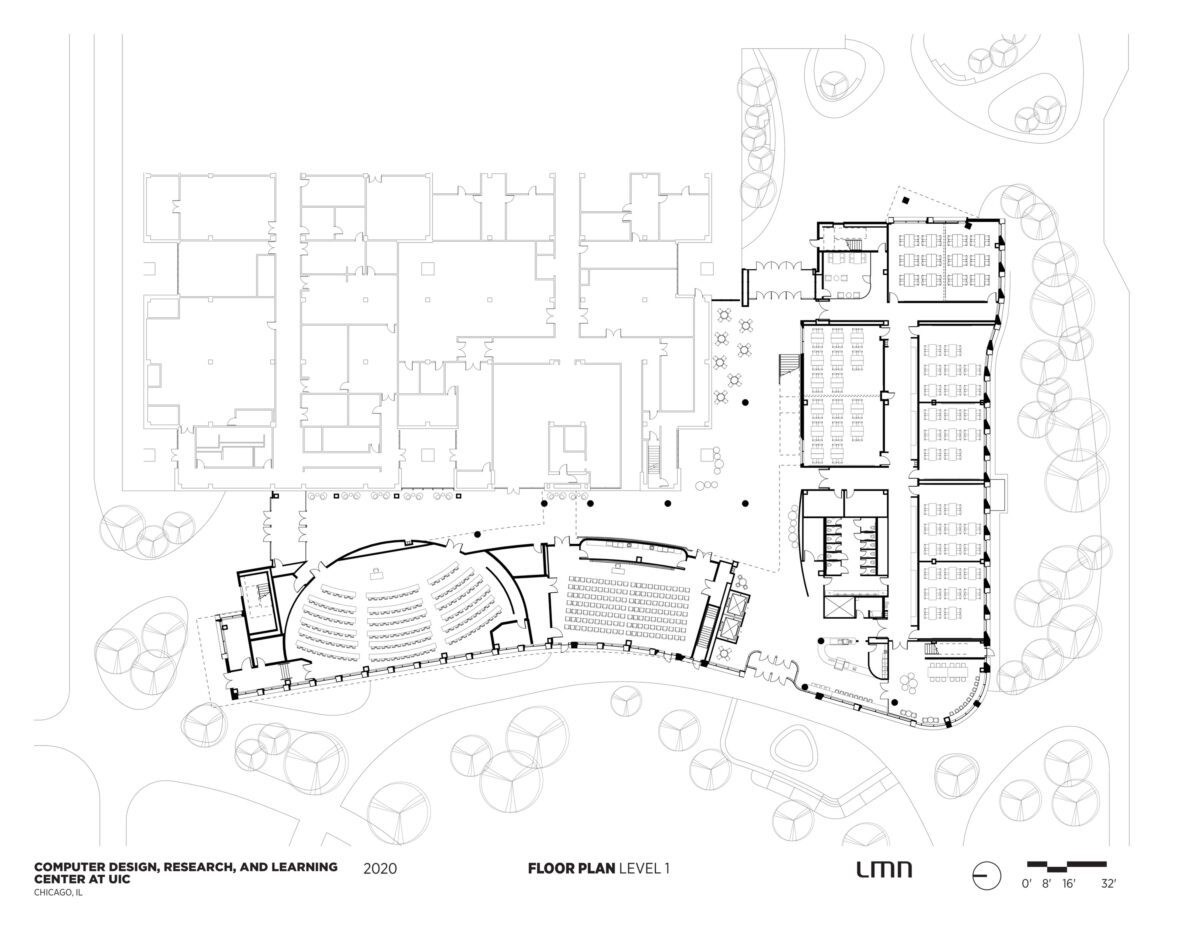Computer Design, Research, and Learning Center, University of Illinois at Chicago - Floor Plan, Level 1
