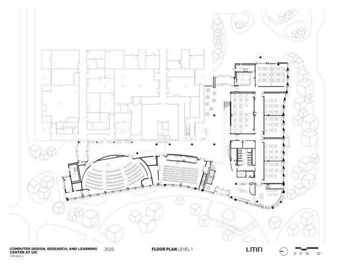 Computer Design, Research, and Learning Center, University of Illinois at Chicago - Floor Plan, Level 1