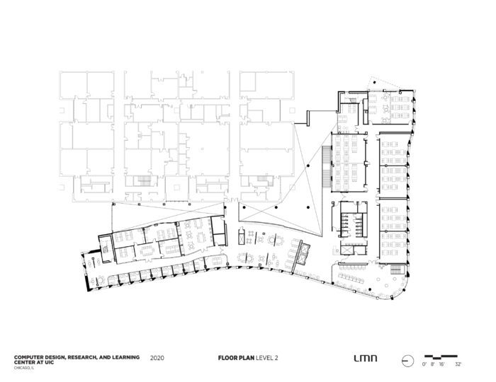 Computer Design, Research, and Learning Center, University of Illinois at Chicago - Floor Plan, Level 2