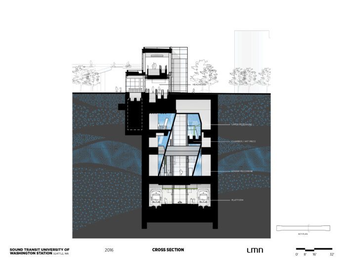 Sound Transit University of Washington Station - Cross Section