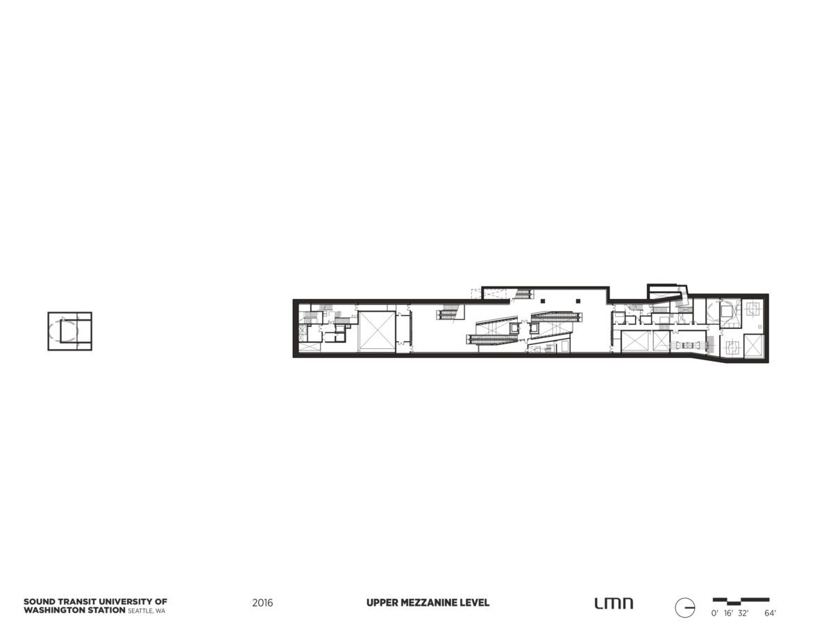 Sound Transit University of Washington Station - Floor Plan, Upper Mezzanine Level