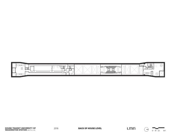 Sound Transit University of Washington Station - Floor Plan, Back of House Level