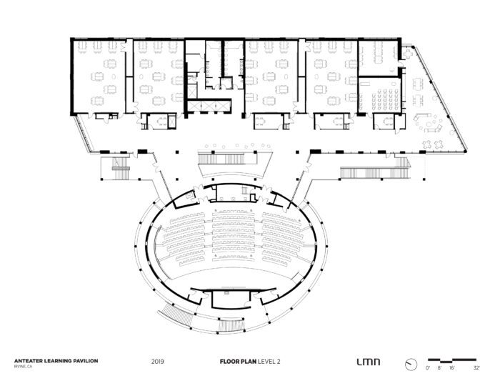 Anteater Learning Pavilion, University of California, Irvine - Floor Plan, Level 2