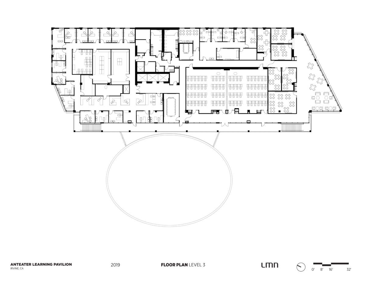 Anteater Learning Pavilion, University of California, Irvine - Floor Plan, Level 3
