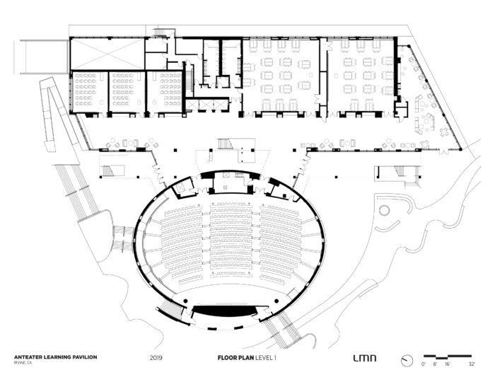 Anteater Learning Pavilion, University of California, Irvine - Floor Plan, Level 1