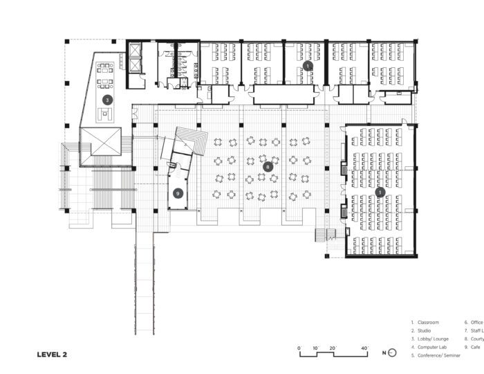 Division of Continuing Education Building, University of California, Irvine - Floor Plan, Level 2