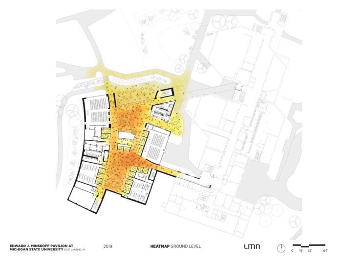 Edward J. Minskoff Pavilion, Michigan State University - Heatmap, Ground Level