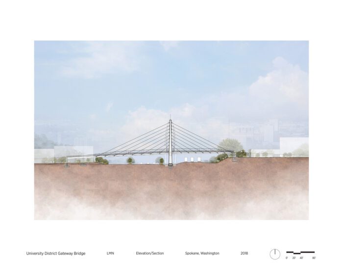 University District Gateway Bridge - Elevation / Section