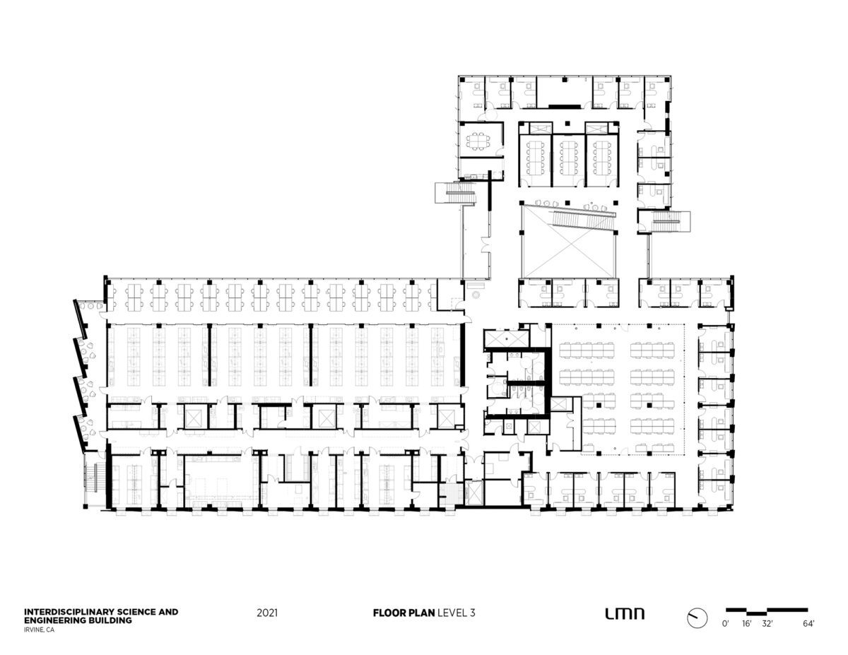 Interdisciplinary Science & Engineering Building, University of California, Irvine - Floor Plan, Level 3