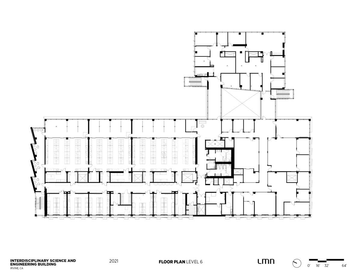 Interdisciplinary Science & Engineering Building, University of California, Irvine - Floor Plan, Level 6