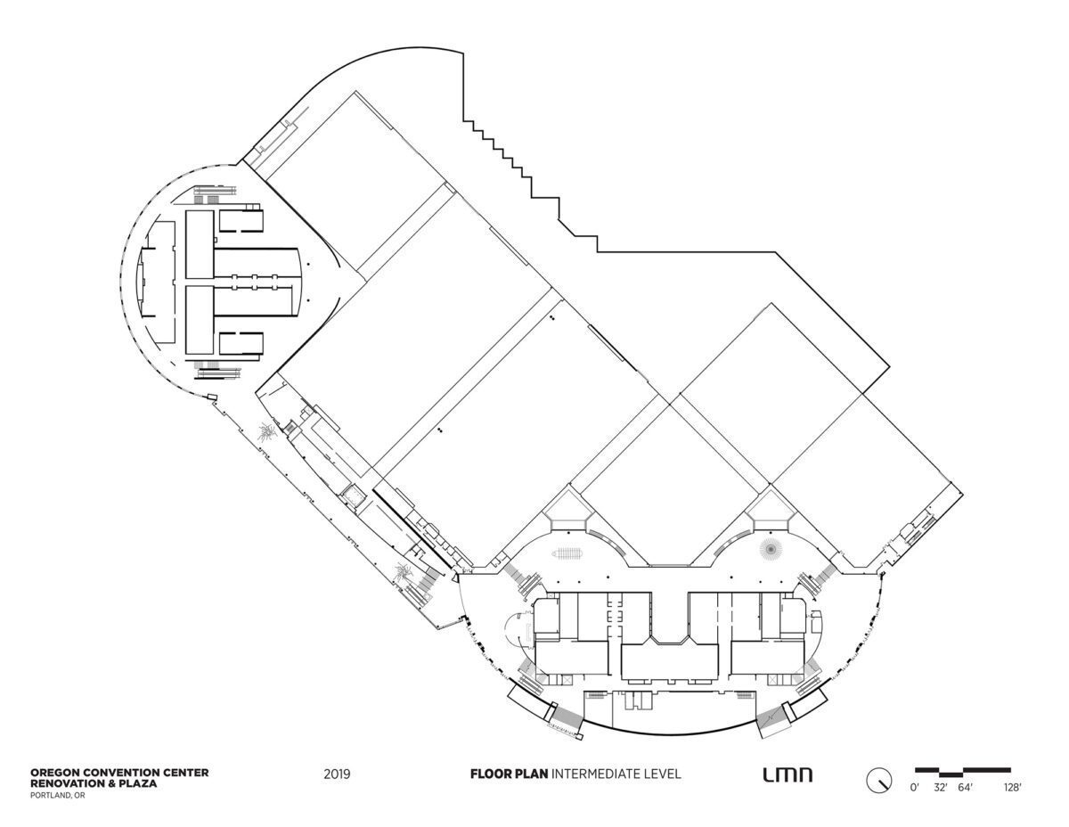 Oregon Convention Center Interior Renovation - Floor Plan, Intermediate Level