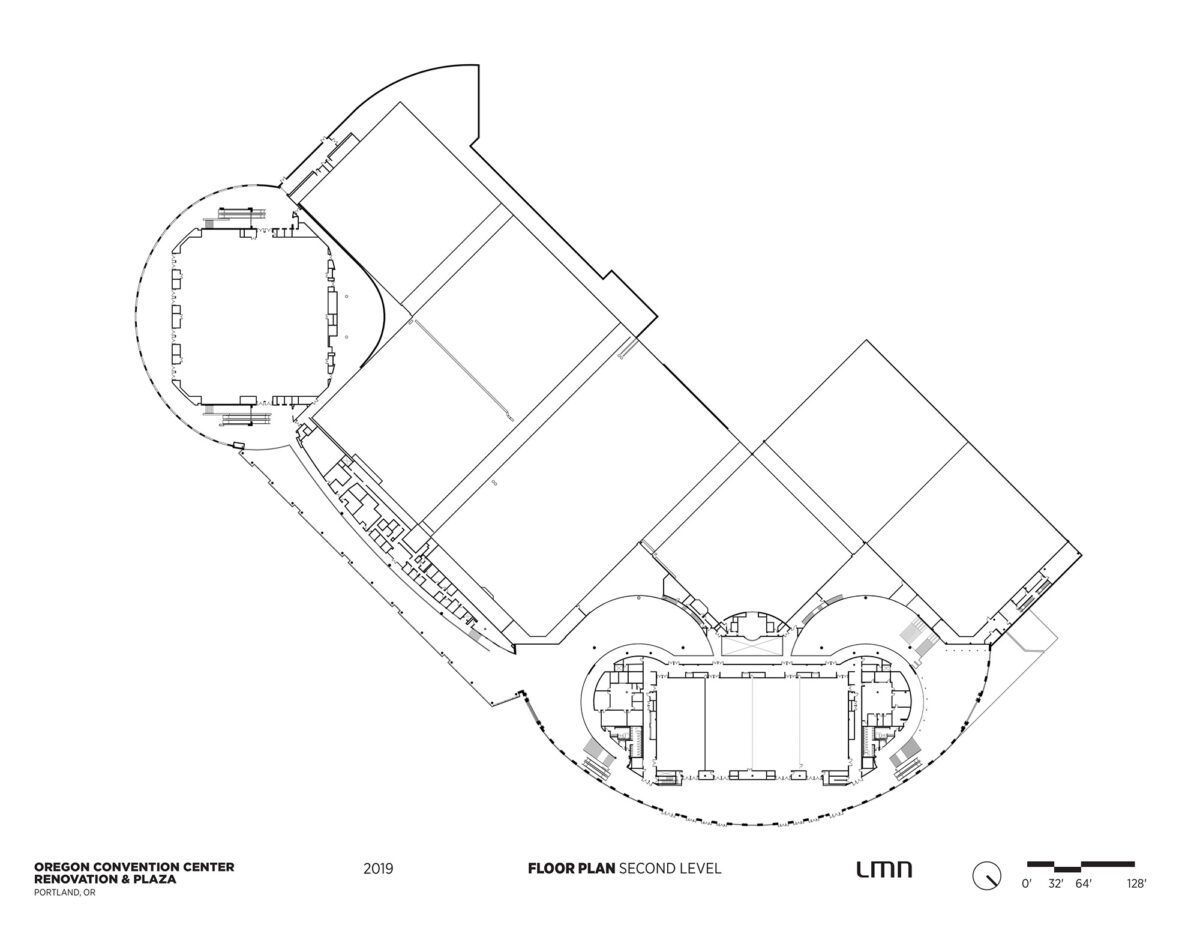 Oregon Convention Center Interior Renovation - Floor Plan, Second Level