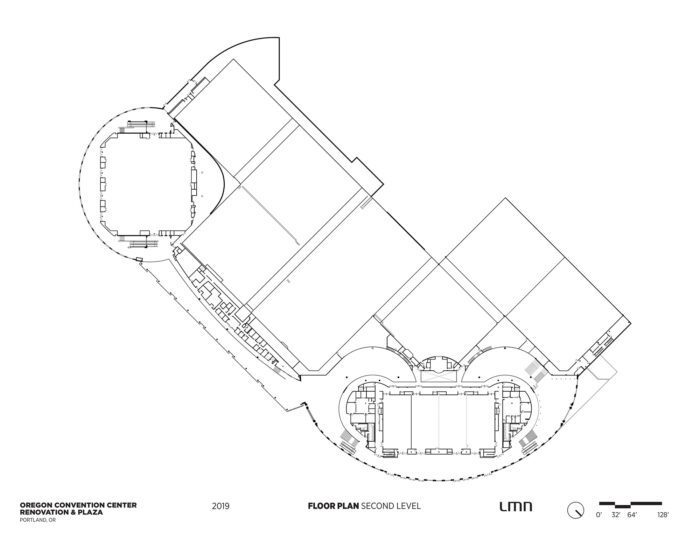 Oregon Convention Center Interior Renovation - Floor Plan, Second Level