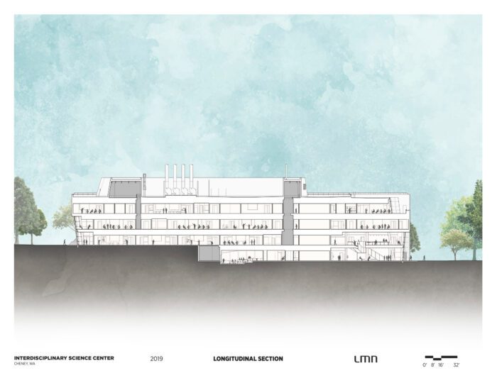 Interdisciplinary Science Center, Eastern Washington University - Longitudinal Section
